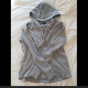 Gray Hooded Women's Top